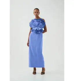 Aje Kira Midi Dress Ocean Wave Size 10