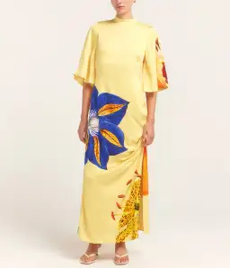 Alemais Dahlia Midi Dress Yellow Size 8