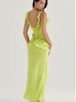 House Of CB Pixie Dress Lime Green Ruffle Front Size 10 for rent on The Volte - image 4