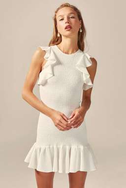 C/MEO Collective Expired Mini Dress Ivory Size M/10 for rent on The Volte - image 1