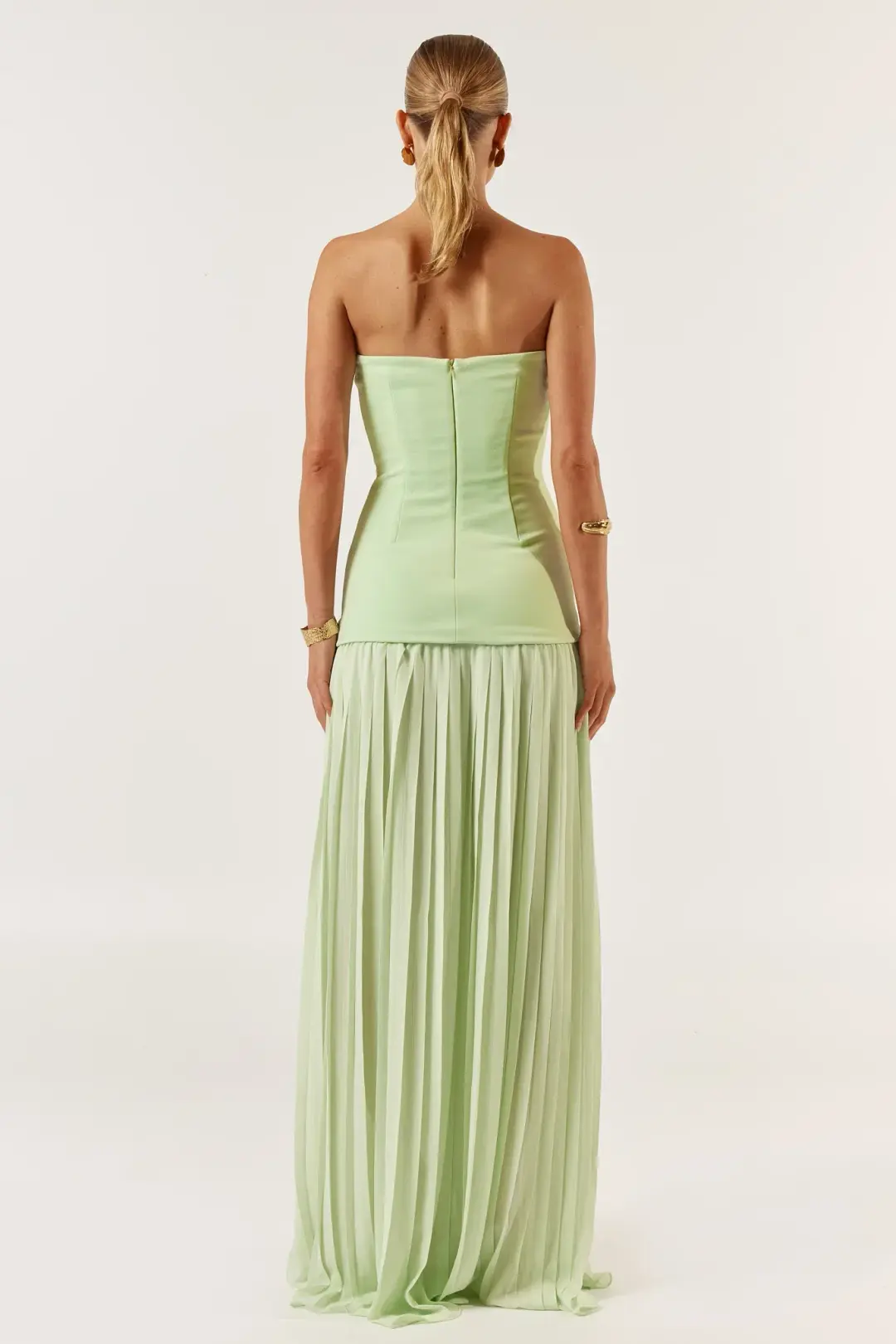 She is OLLÁ Nicolette Maxi Dress Green Size 8 for rent on The Volte - main image