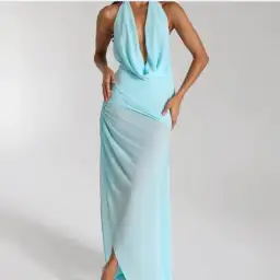 Natalie Rolt Anastasia Mini Dress in Blue Size 6 for rent on The Volte - image 2