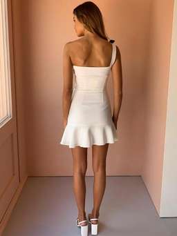 By Nicola Printemps Mini Dress in White Size 8 for rent on The Volte - image 2