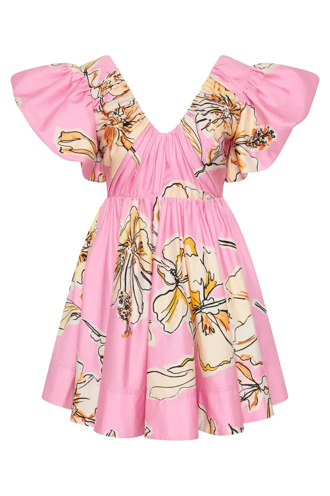 Aje Gretta Bow Back Mini Pink Hibiscus Size AU 8 for rent on The Volte - main image