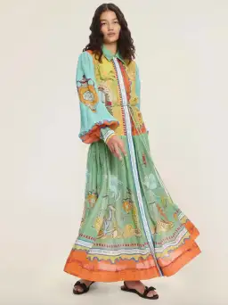 Alemais Surrealist Summer Ramie Shirtdress Midi Dress Print Size 16 for rent on The Volte - image 2