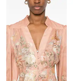 Zimmermann Tallow Plunge Mini Dress Pink Multi Floral Size AU 12 for rent on The Volte - image 4