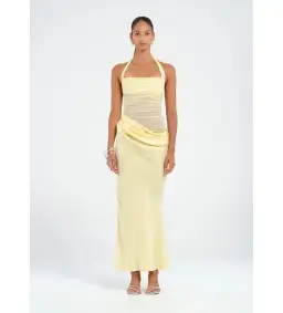 Benni Gina Maxi Dress in Butter Size AU 6 for rent on The Volte - image 1