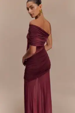 MESHKI Dallas One Shoulder Burgundy Size 8 for rent on The Volte - image 2
