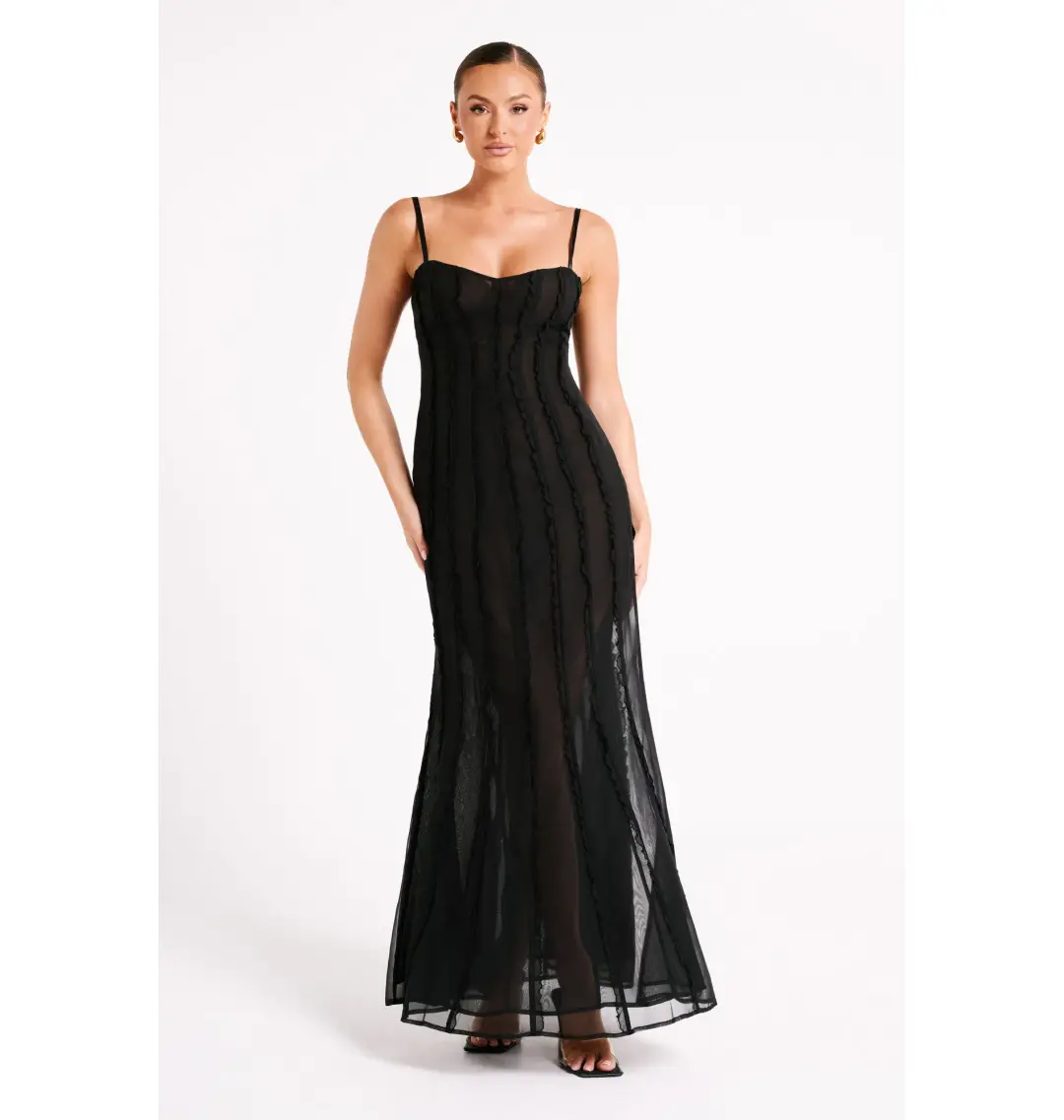 Meshki Jacinta Chiffon Maxi Dress Black Size M / AU 10 for rent on The Volte - main image