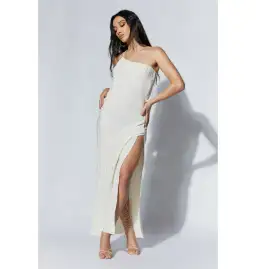 Meshki Pari Crinkle Maxi Dress Wheat Size S / AU 8 for rent on The Volte - image 1