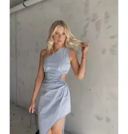 Natalie Rolt Frida Midi Dress Sky Blue Size 3 / AU 12 for rent on The Volte - image 2