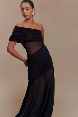 Meshki Dallas One Shoulder Mesh Maxi Dress in Black Size 10 for rent on The Volte - image 7