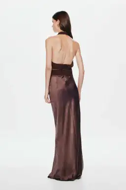 Misha The Celine Satin Dress Umber Brown Size S / AU 8 for rent on The Volte - image 6