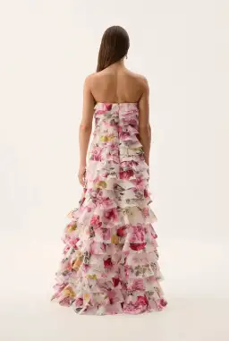 Aje Fleur Pleated Gown Collage Floral Size 8/S for rent on The Volte - image 3