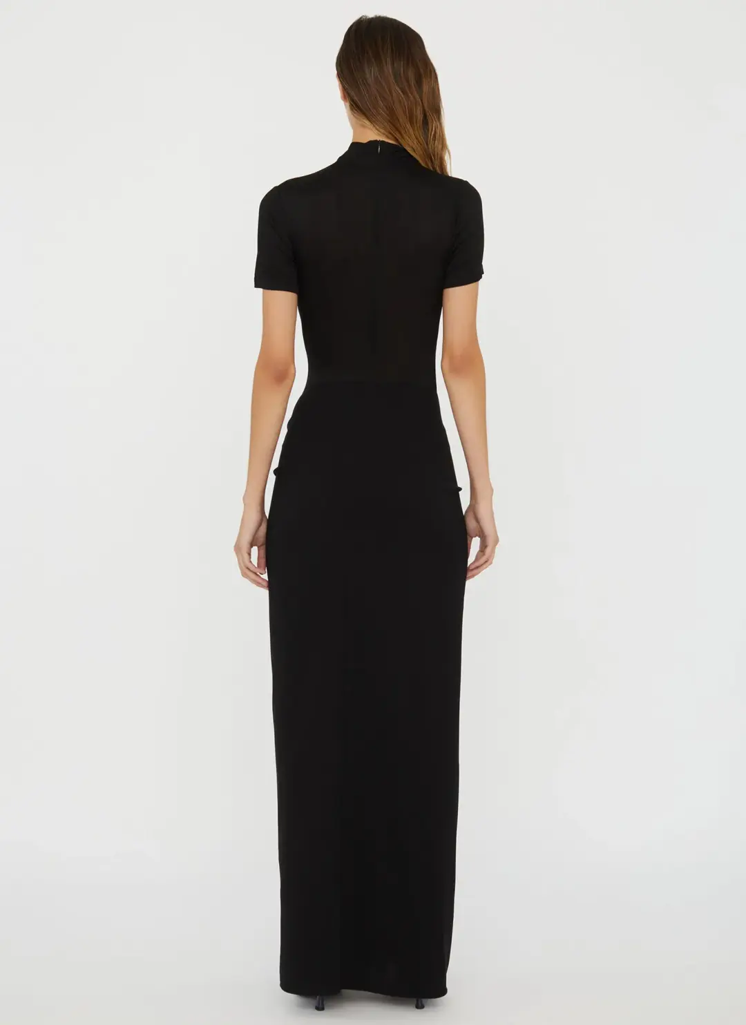 Christopher Esber Fusion Ruched Tee Gown Black Size 8 for rent on The Volte - main image