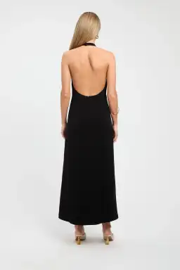Kookai Koko Deep Vee Dress Midi Black Size AU 8 for rent on The Volte - image 2