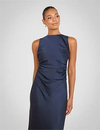 Pilgrim Gita Boat Neck Dress In Navy Size AU 10 for rent on The Volte - main image
