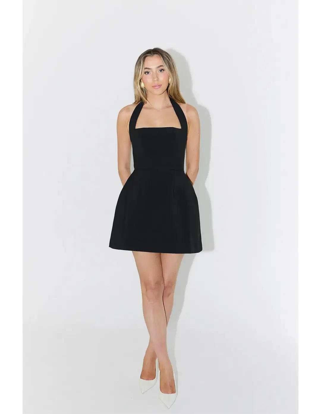 Odd Muse Structured Halter Mini Dress Navy Size M (AU 10) for rent on The Volte - main image