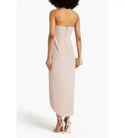 Shona Joy Strapless Draped Satin Maxi Dress Blush Size 14 for rent on The Volte - image 2
