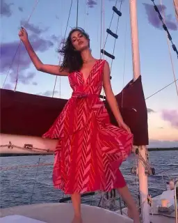 Sugar and Spice Midi Tango Stripe Dress Size 10