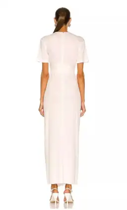 Christopher Esber White Ruched Tee Midi Dress White Size 6 for rent on The Volte - image 2