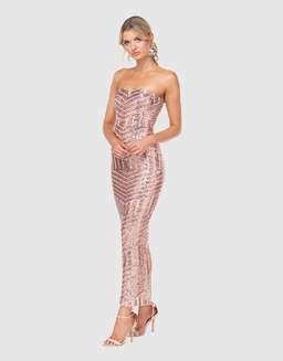 Pilgrim Mandalay Gown, Rose Gold size 8