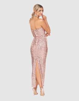 Pilgrim Mandalay Gown, Rose Gold size 8