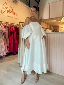 Aje Incarnation Midi Dress Ivory Size 14 for rent on The Volte - image 6