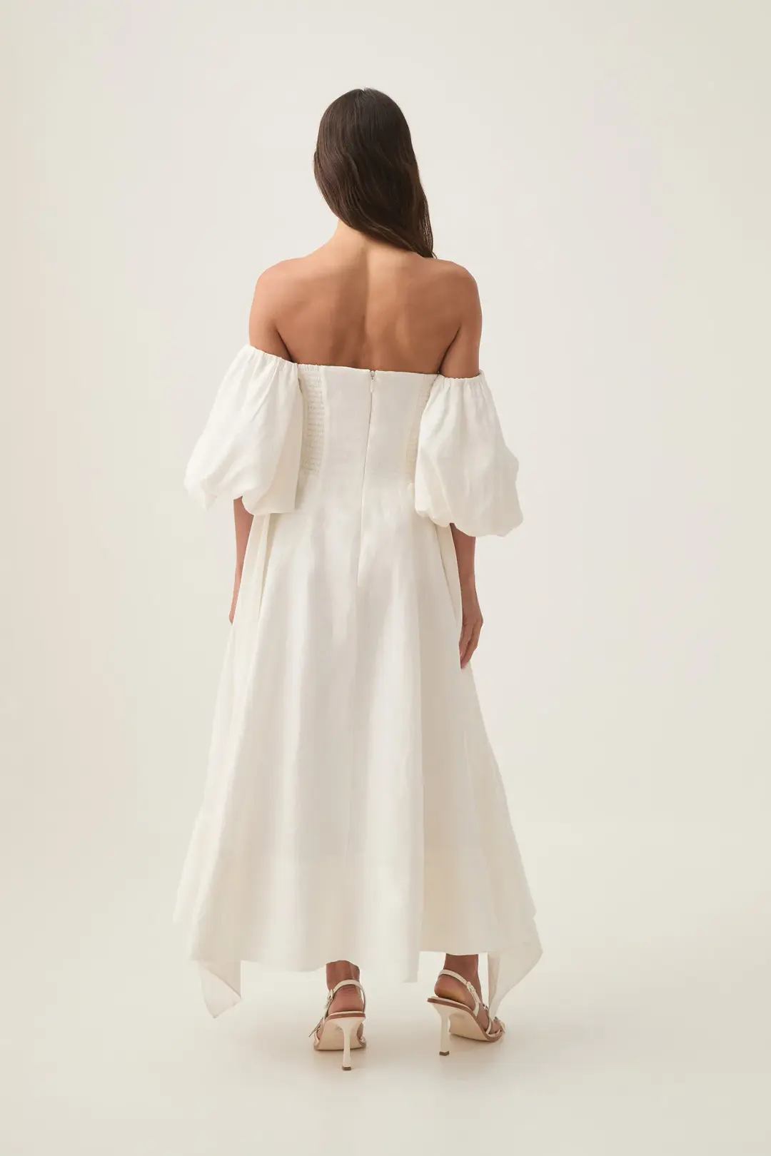 Aje Incarnation Midi Dress Ivory Size 14 for rent on The Volte - main image