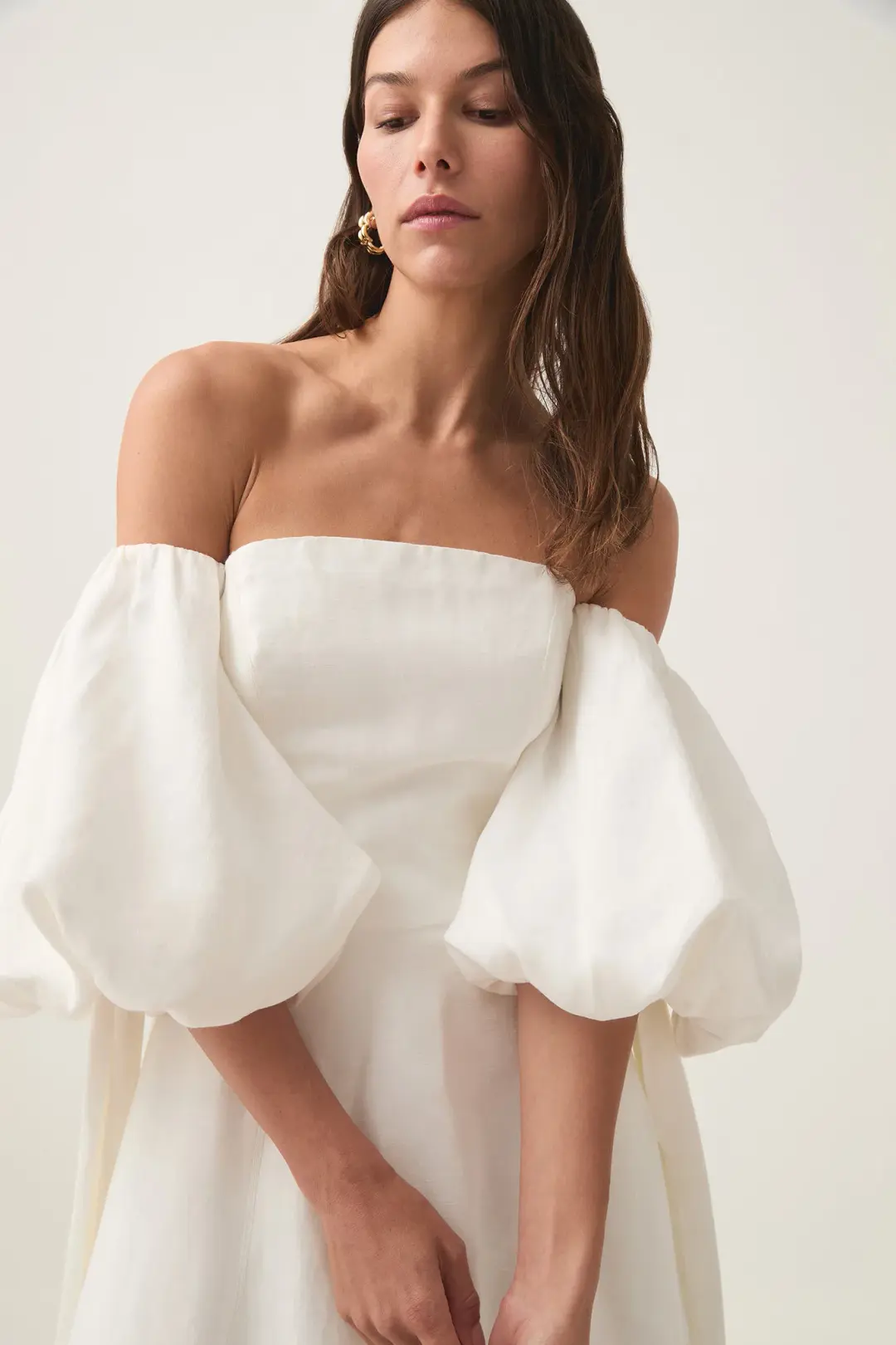 Aje Incarnation Midi Dress Ivory Size 14 for rent on The Volte - main image