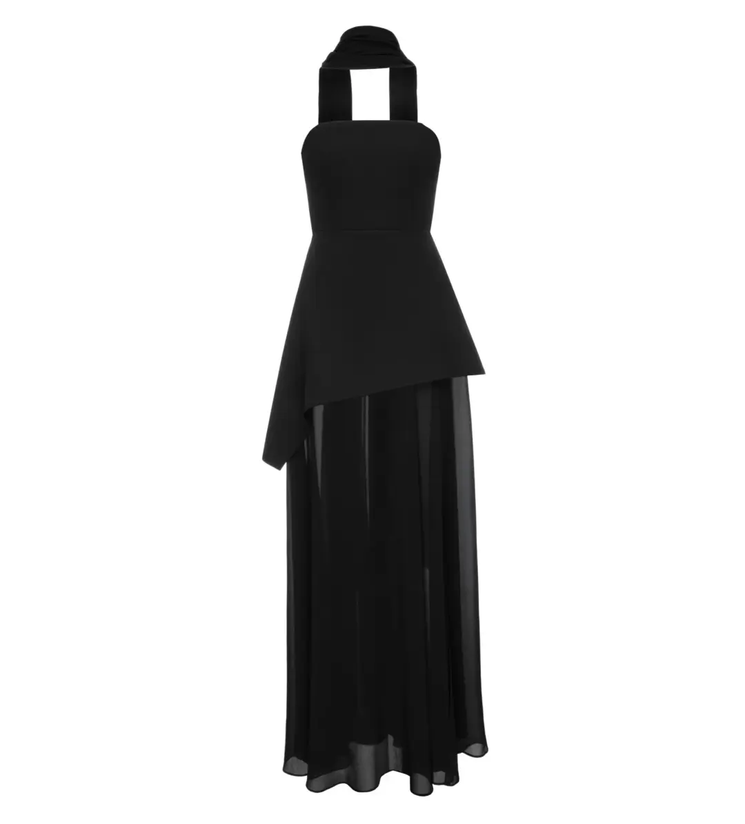 Matterstore Monaco Black Dress with Scarf Black Size 10 for rent on The Volte - main image