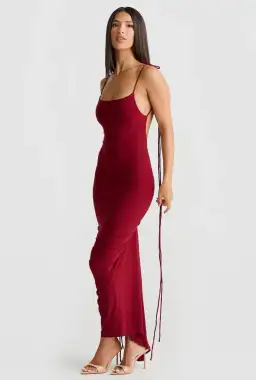 Melani Azari Dress Wine Maxi Size AU 6