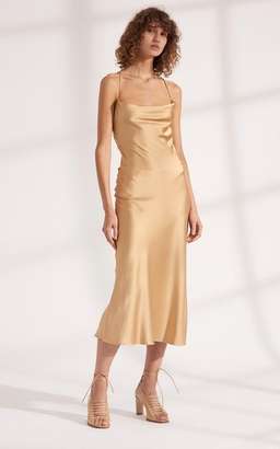 DION LEE Bias Weave Cowl Dress Sand/Gold for rent on The Volte - image 1