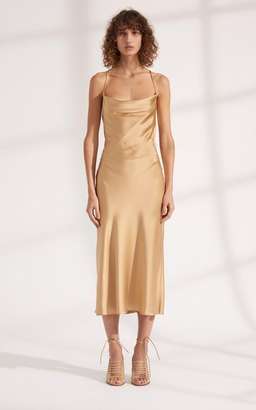DION LEE Bias Weave Cowl Dress Sand/Gold for rent on The Volte - image 3
