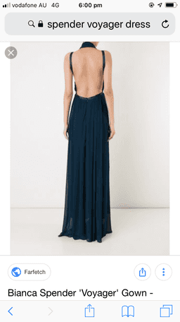 Bianca Spender Voyager Gown Navy Teal Silk Dress Size 6 (fits 6-10) for rent on The Volte - image 2