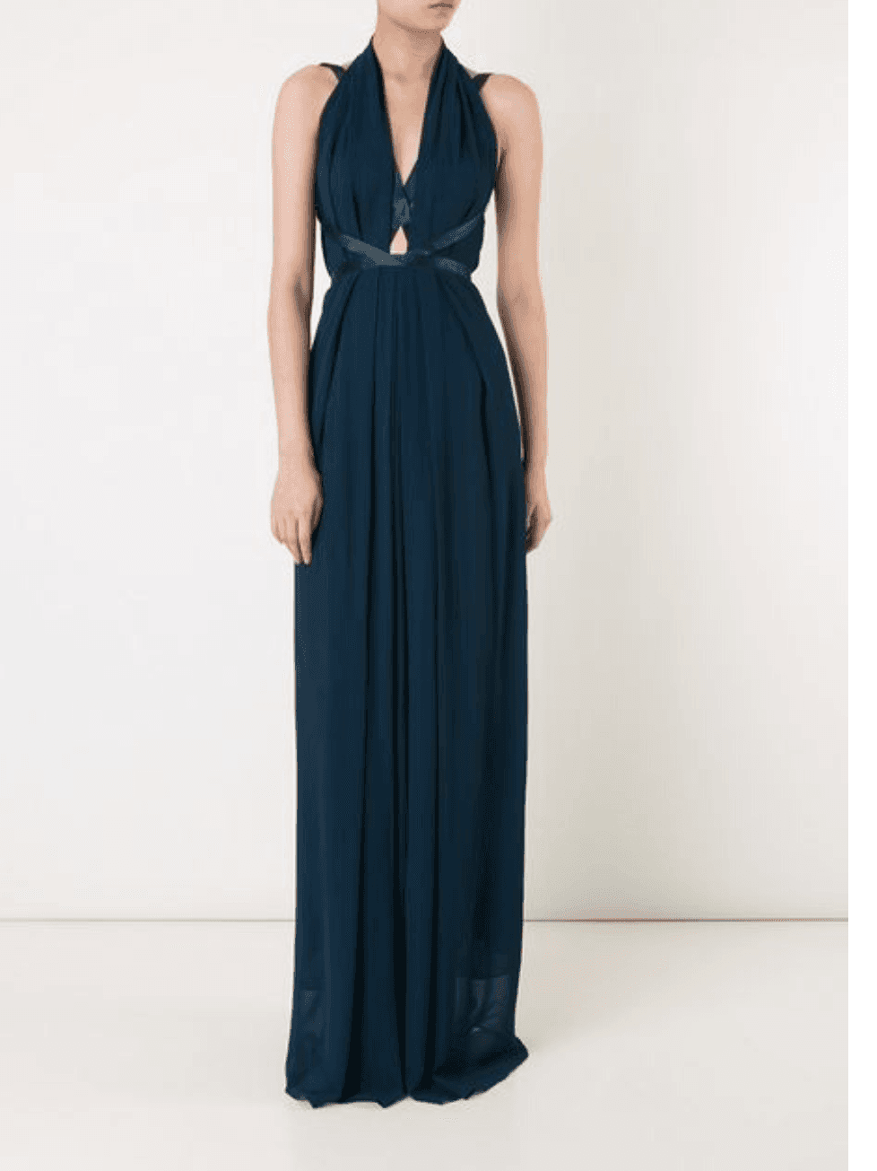 Bianca Spender Voyager Gown Navy Teal Silk Dress Size 6 (fits 6-10) for rent on The Volte - main image