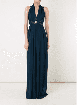 Bianca Spender Voyager Gown Navy Teal Silk Dress Size 6 (fits 6-10) for rent on The Volte - image 1