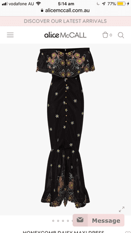 Alice McCALL Honeycomb Daisy Black Embroidered Maxi Dress Size 10 for rent on The Volte - image 3