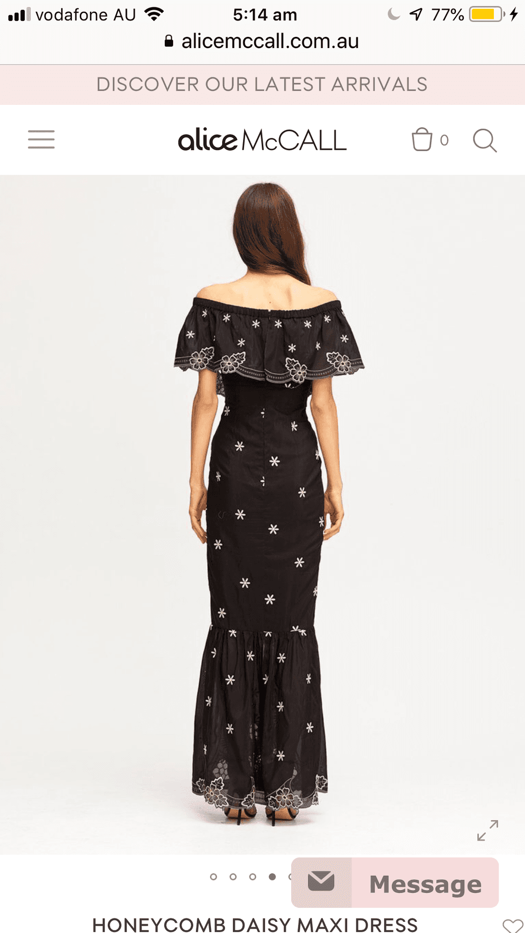 Alice McCALL Honeycomb Daisy Black Embroidered Maxi Dress Size 10 for rent on The Volte - main image