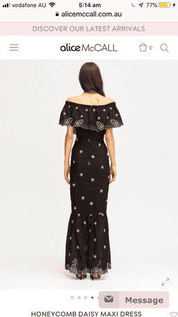 Alice McCALL Honeycomb Daisy Black Embroidered Maxi Dress Size 10 for rent on The Volte - image 4