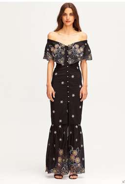 Alice McCALL Honeycomb Daisy Black Embroidered Maxi Dress Size 10 for rent on The Volte - image 1