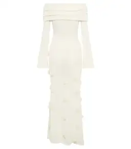 Meshki Kiki Off Shoulder Knit Rose Maxi Dress Ivory Size AU 14 for rent on The Volte - image 5