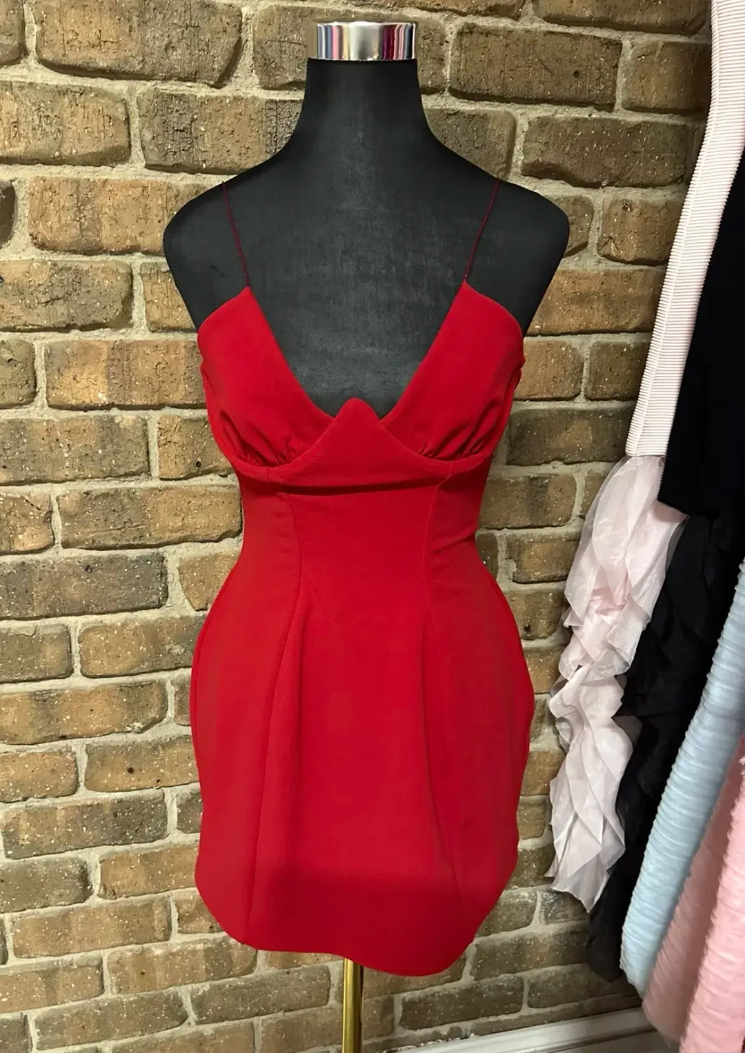 Natalie Rolt Maya Mini Size Red Dress Size 8 for rent on The Volte - main image
