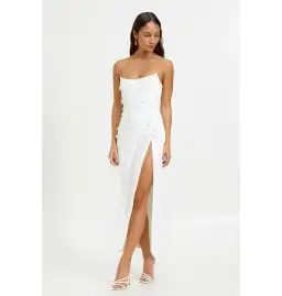 Lexi Blanca Dress Ivory Size AU 10 for rent on The Volte - image 1