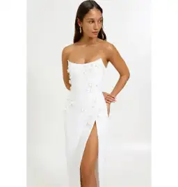Lexi Blanca Dress Ivory Size AU 10 for rent on The Volte - image 2