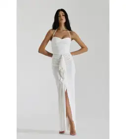 Natalie Rolt White Shontae Gown Size AU 8