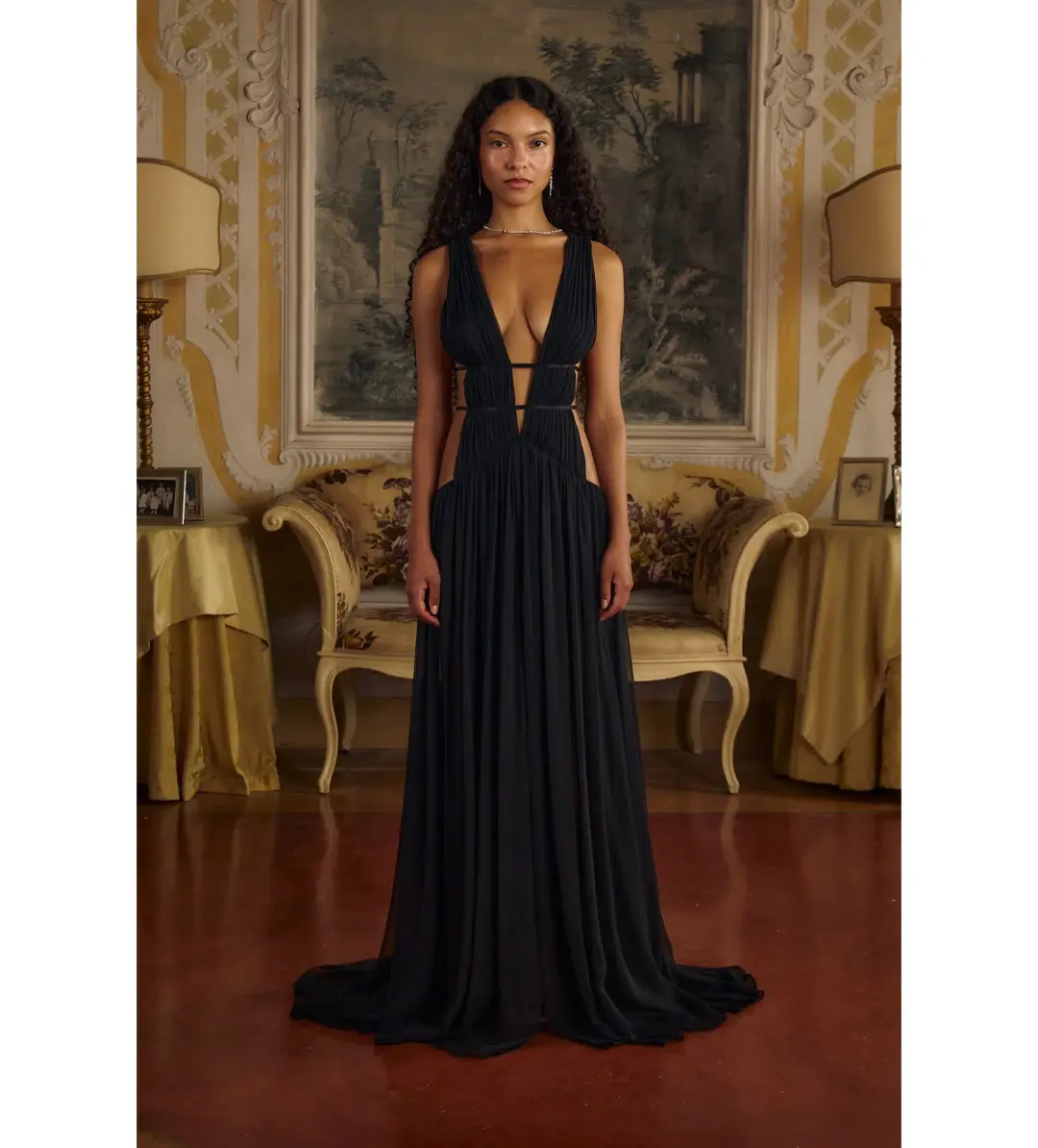 Mirror Palais Venus Gown in Black Size AU 10 for rent on The Volte - main image