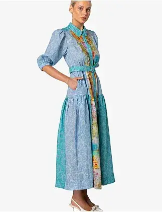 Kachel Hazel Maxi Shirt Dress Multi Size 6 for rent on The Volte - main image