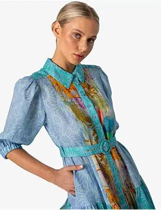 Kachel Hazel Maxi Shirt Dress Multi Size 6 for rent on The Volte - main image