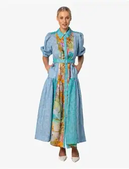 Kachel Hazel Maxi Shirt Dress Multi Size 6 for rent on The Volte - image 1